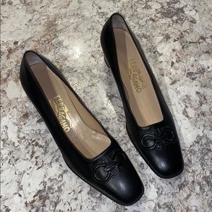 Salvatore Ferragamo Black Pump Heels